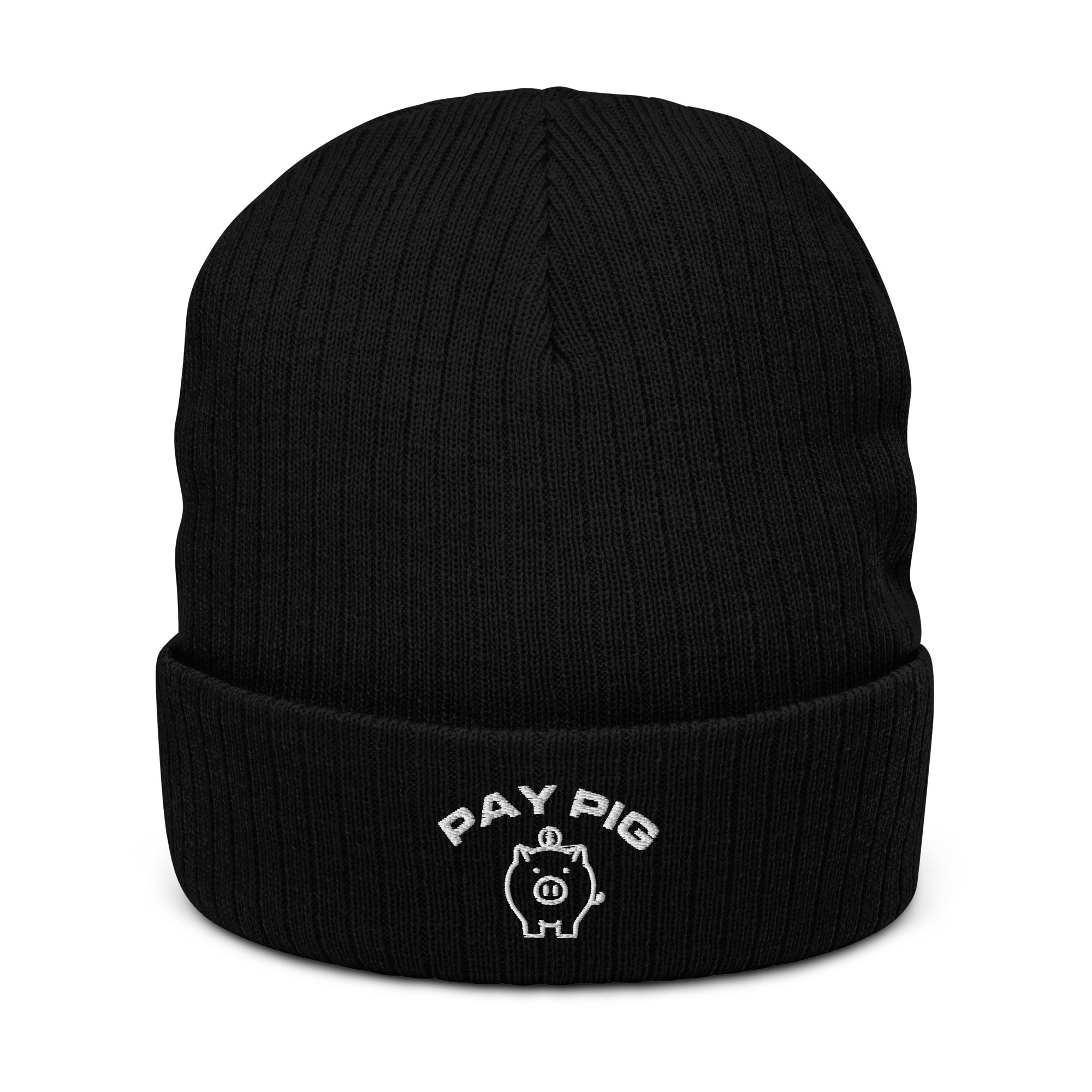 Pay Pig - Ribbed knit beanie