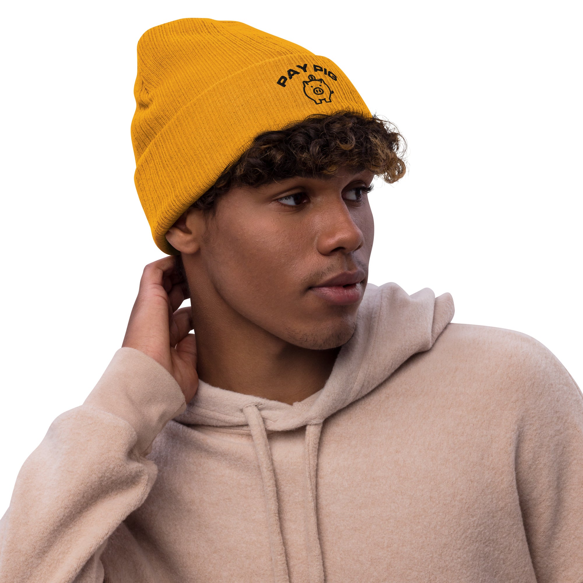 Pay Pig - Ribbed knit beanie