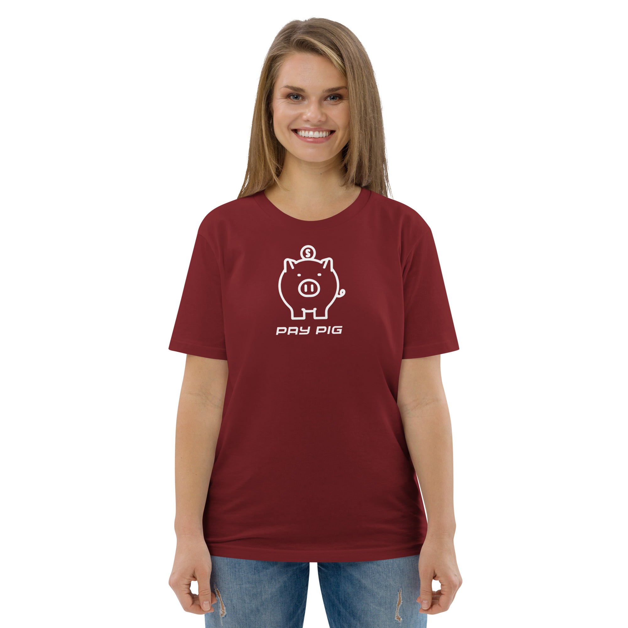 Pay Pig Unisex organic cotton t-shirt - White Logo