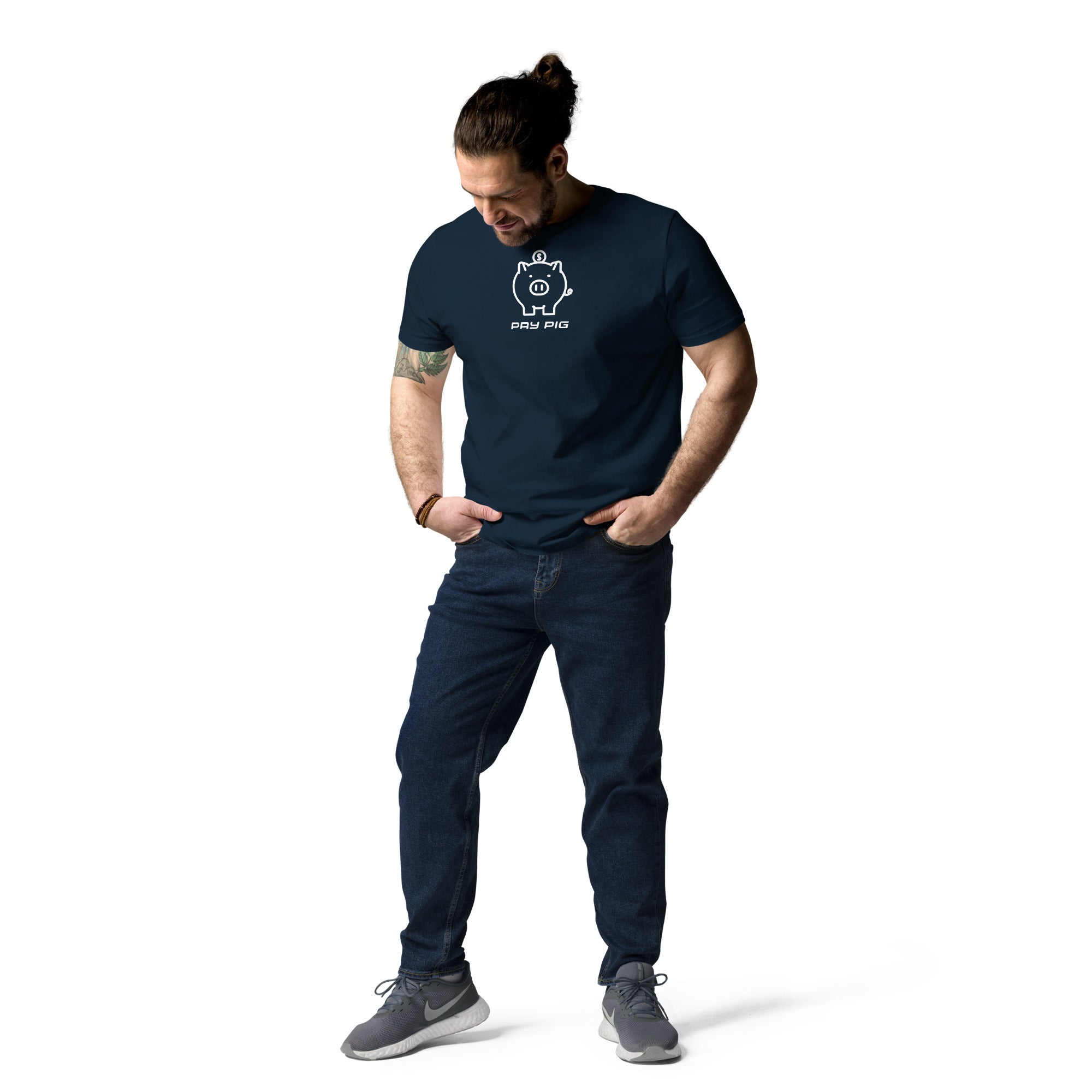 Pay Pig Unisex organic cotton t-shirt - White Logo