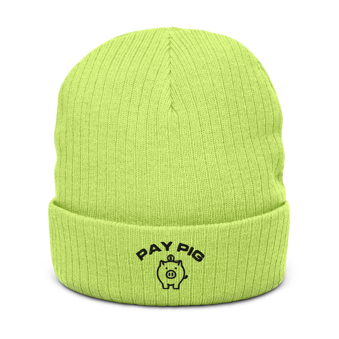 Pay Pig - Ribbed knit beanie