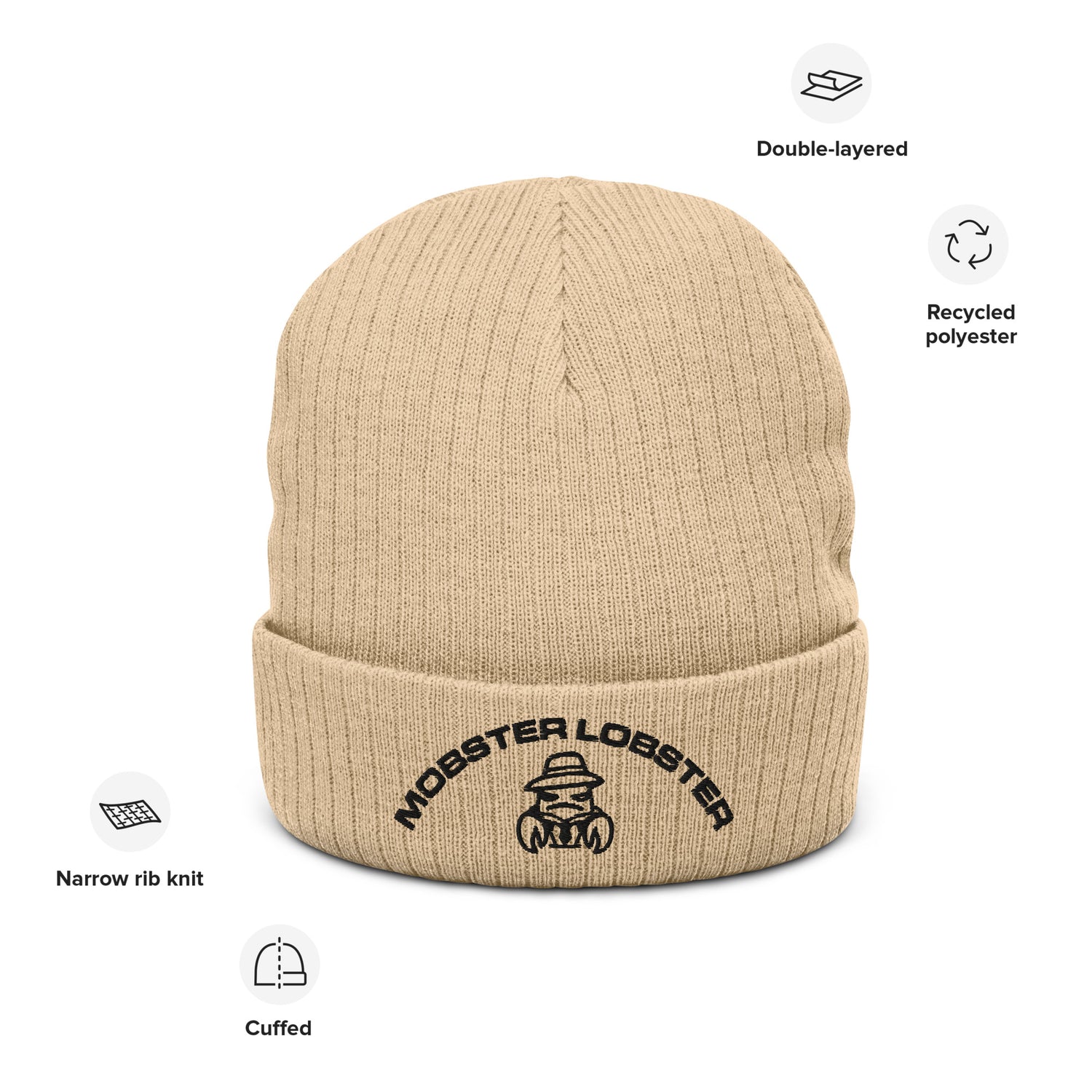 Mobster Lobster - Ribbed knit beanie