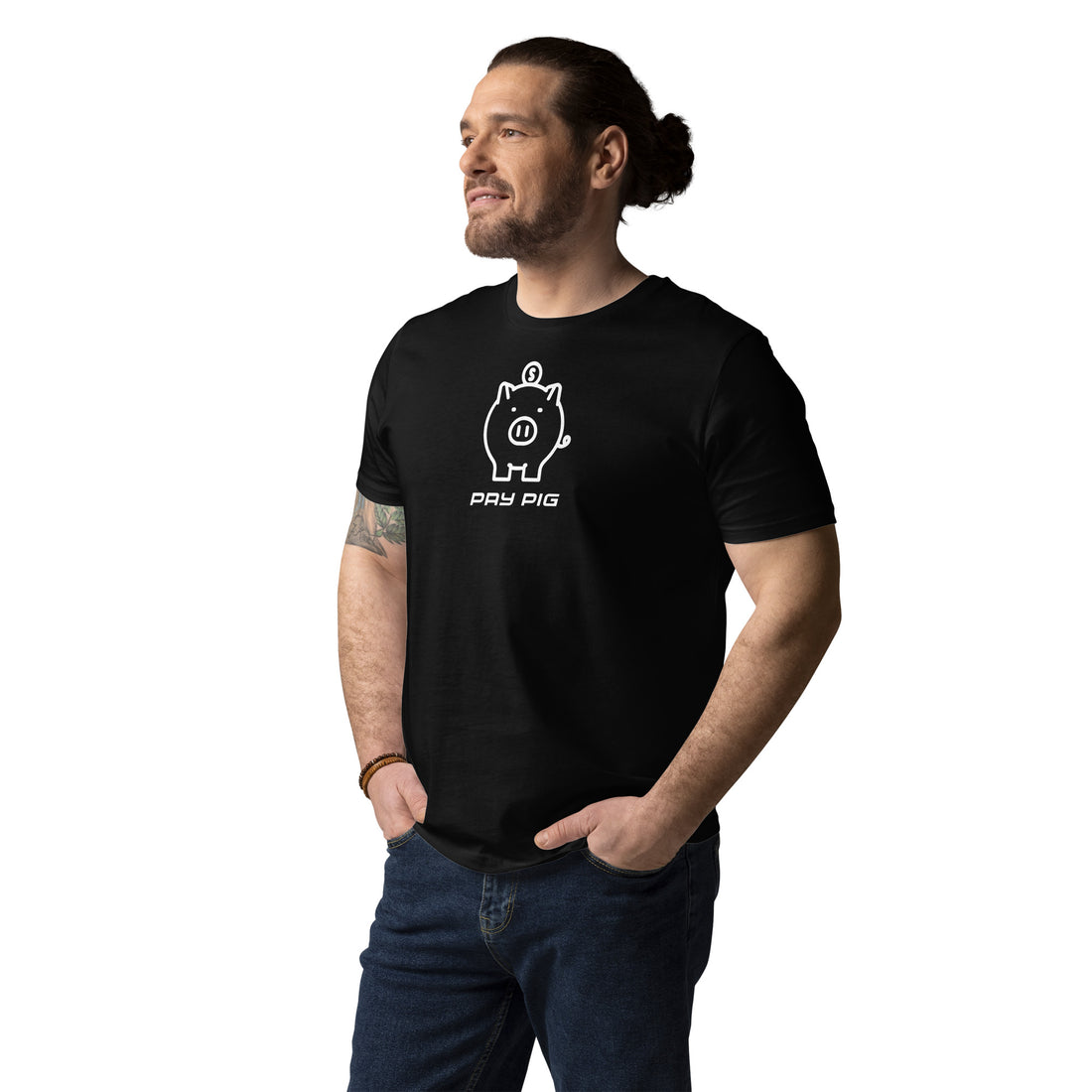 Pay Pig Unisex organic cotton t-shirt - White Logo